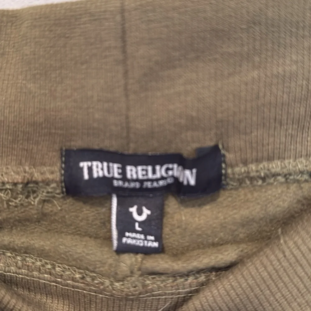 True Religion Logo Branded Joggers.  OD Green.